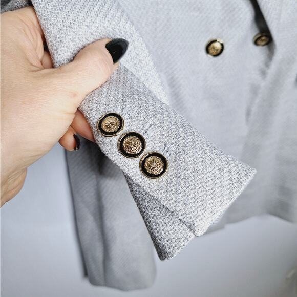 ZARA Double Breasted Oversized Blazer Jacket Dove Women's XL Minimalist Career - Picture 8 of 15